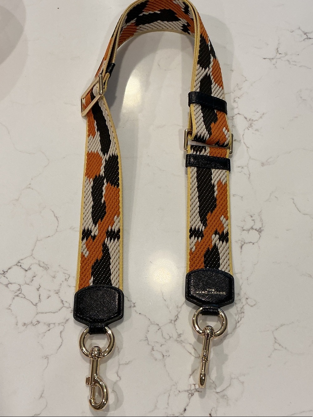 Marc Jacobs Black, Orange & Cream Patterned Adjustable Strap